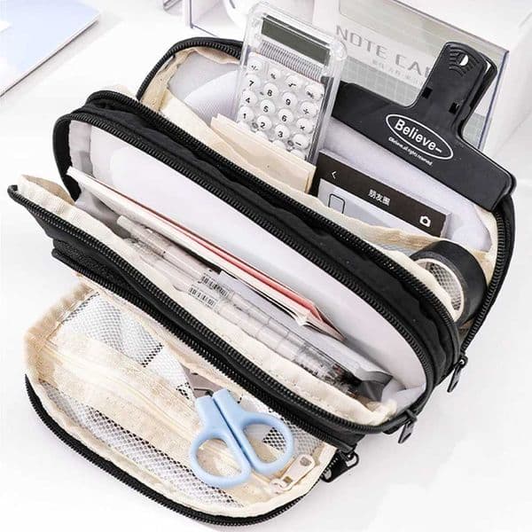 Multi-purpose Large-capacity Multi-layer Pencil Bag Case Simple Student Stationery Makeup Desk Organizer Storage School Supplies XJ250808