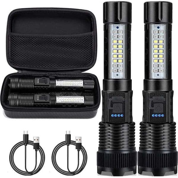 igh Power Rechargeable LED Flashlight with Clip Ultra Strong Powerful Led Torch Light Builtin Battery Tactical Flashlight Y250826