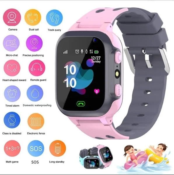 Kids Smart Watch Waterproof Smartwatch for Children Boys Girls gift with Touch Screen Camera Alarm SOS Call Location Tracker 250825BANJIA