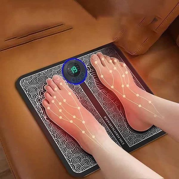 Electronic Foot Massager Intelligent Adjustable Stage Portable Electric Massage Pad Rechargeable Reusable Body Relaxation Tool W250826