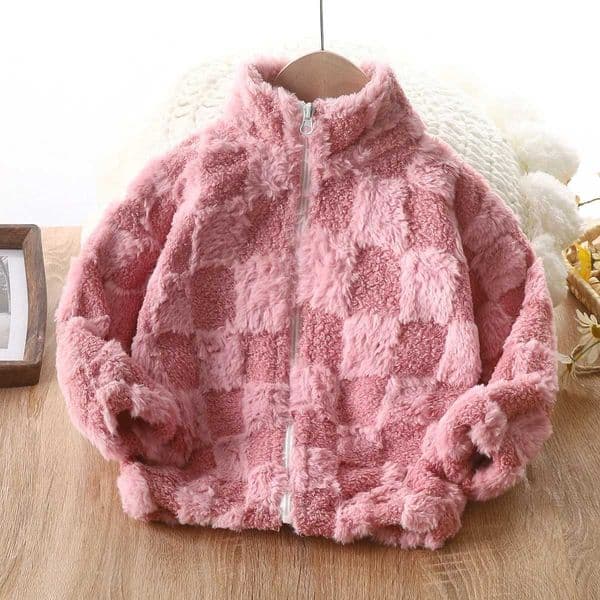 Autumn Winter Kids Fleece Jacket Thickened ZipUp Coat with Stand Collar for Boys and Girls Toddlers and Children Z250826