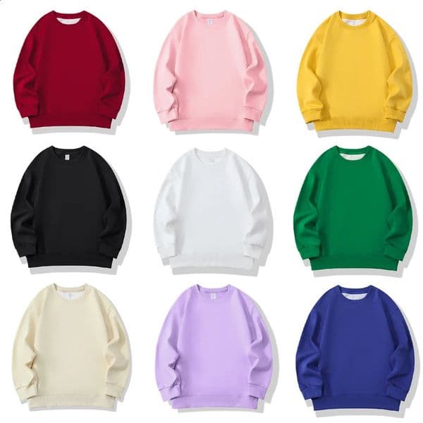 Fashion Girls Boys Sweatshirts Clothing Autumn Solid Color Casual Long Sleeve Loose Tops Childrens Clothes Teen 6 8 10 12 Years 250826BJ
