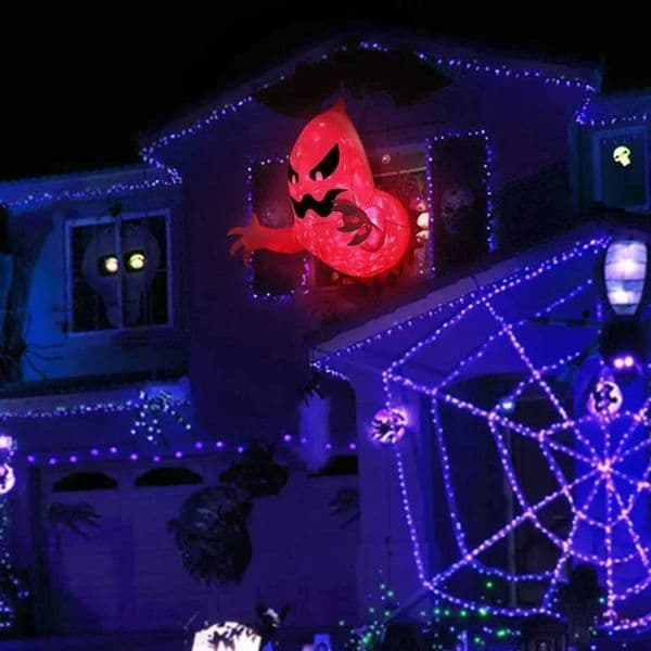 14m Halloween Inflatable Ghost Horror Window Ghost Foldable Balloon Outdoor Courtyard Garden Decoration Fun Party Tool Z250827