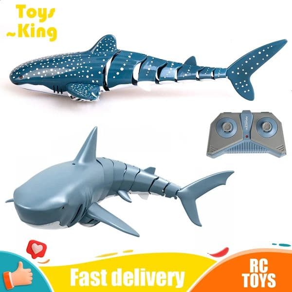 24G Simulation Remote Control Animals with Lights Submarine Robots Spray Water Rc Shark Toy Electric Fish Outdoor Kids Toys Boy 250826BANJIA