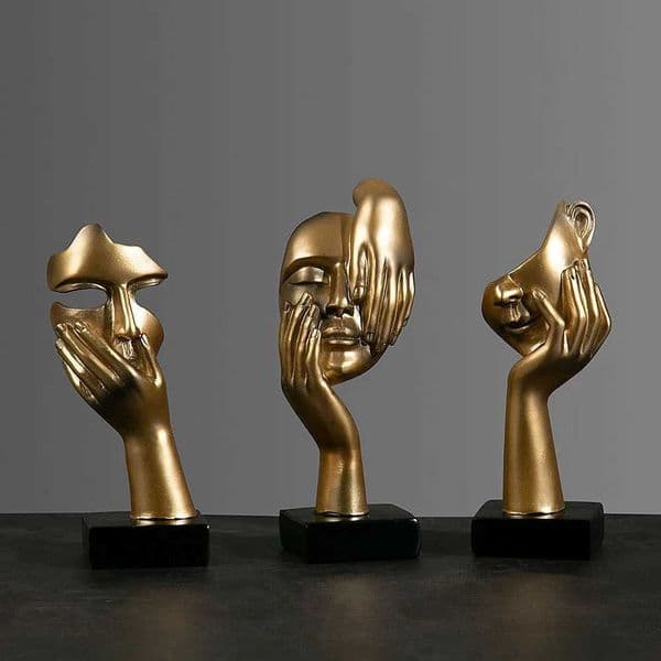 Resin abstract mask statue European miniature figure indoor office research desktop figure decoration gift T250827