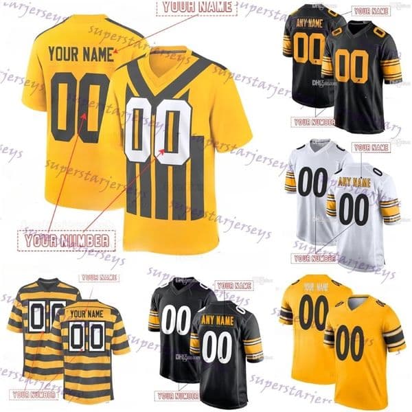 Custom Design Throwback Jerseys Aaron Rodgers Jack Sawyer Will Howard DK Metcalf Watt Football Patrick Queen Joey Porter Jr Franco Polamalu Fitzpatrick