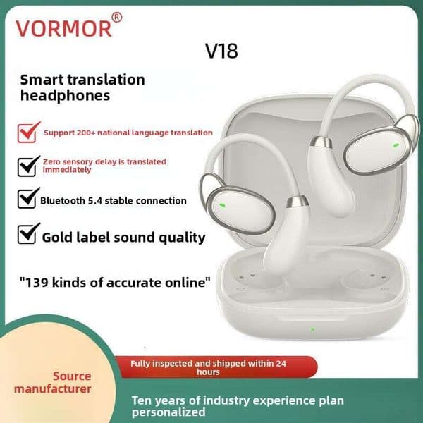Smart Earbuds Hanging Ear Multi-Language Simultaneous Interpretation Real-Time Bluetooth Translator