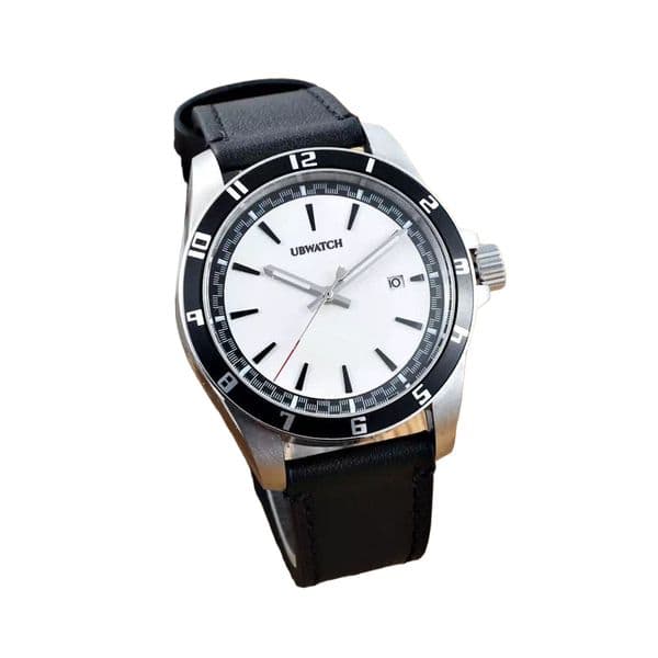 T1 Automatic Hardlex Glass 58 Bay Classic Round White Dial Mens Watches Black Leather Strap 40MM Wristwatches
