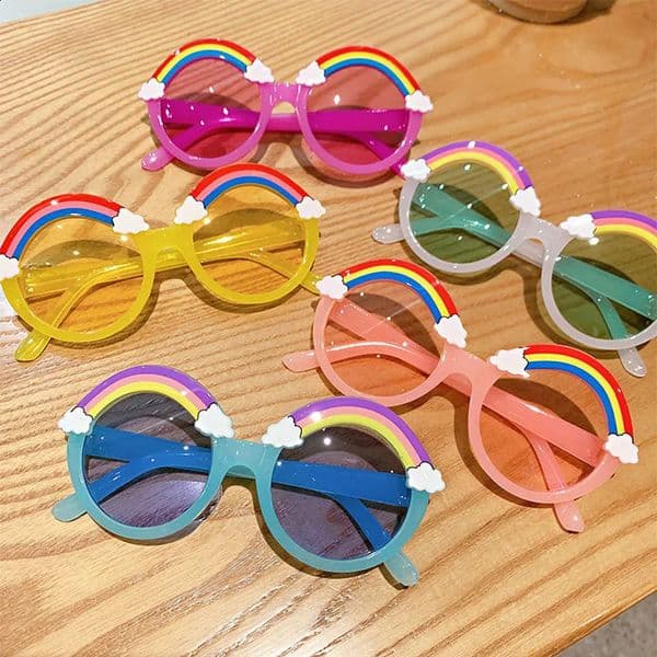 Children Fashion Sunglasses Girls Decorate Rainbow Sun Glasses Cute Baby Outdoor Sunshade Eyewear UV400 Gafas De Sol 250828