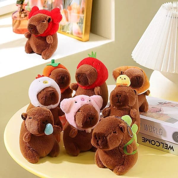 Cute Cartoon Capybara Pendant Plush Toy Doll Bag Hanging Ornaments Cute Kapila Keychain Doll Desktop Doll Ornaments Car Pendant250827BJ