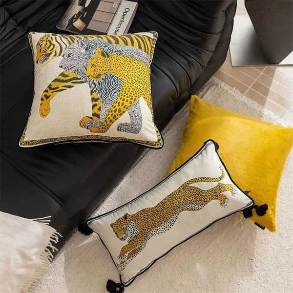 Vintage Cheetah Throw Cover Patio Furniture Leopard Decorative Cushion Cases Home Dcor for Couch Bed Sofa 18x18 Inch T250827