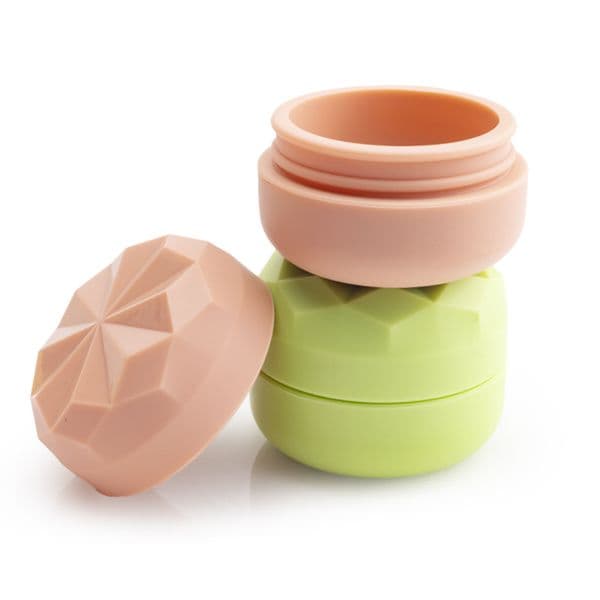 20ml Travel Containers for Toiletries, Premium Cosmetic Silicone Cream Jars, Refillable Travel Size Toiletries with Clear Bag for Cosmetic Face Body Cream