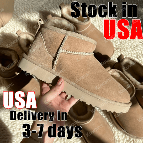 Classic Ultra Mini Boots Designer Snow Micro Boot Platform Short Women Men Fur Sheepskin Tasman Tazz Chestnut Sand Mustard Seed Boot size 35-44