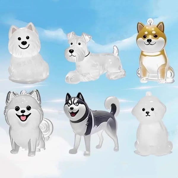 Dog Shape Dog Hair Storage Box Transparent DIY Handmade Pet Hair Keychain Keyring Hair Grooming Puppy Pendants Pet lovers 250828BJ