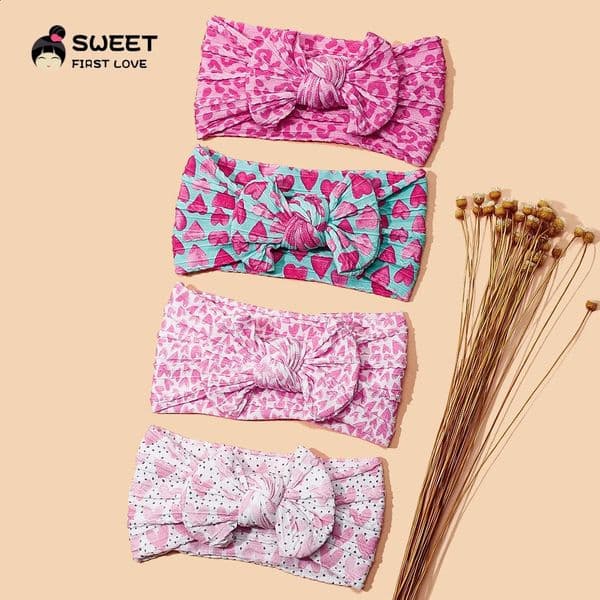 Headband For Girls Print Princess Hair Bow Baby Bands Soft Nylon Elastic born Headdress Childrens Hair Accessories250829BJ