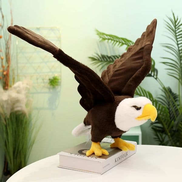 60/90cm Simulation Eagle Plush Doll Lifelike Bald Eagles Birds Plush Toy Home Decoration Soft Feathers Toy Birthday Gift For Boy 250828BJ