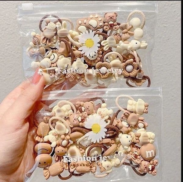 30/50/100Pcs/set Milk Coffee Color Childrens Thumb Hair Band Baby Headband Accessories Girl Tie Rope Rubber Band Headgear250829BJ