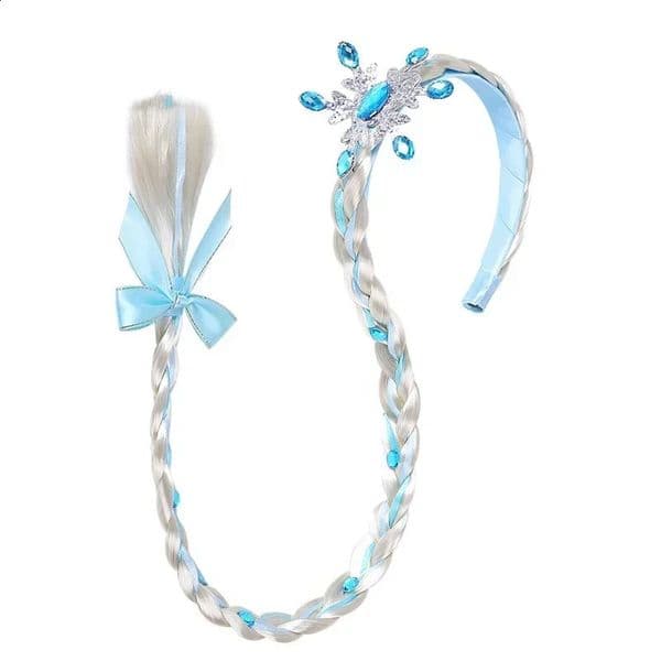 Frozen Wig Braid Princess Hairband Girl Elsa Snowflake Blue Pink Headband Hair Accessories Queen Headdress baby Girls Weaving 250828