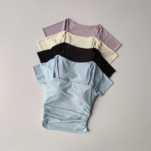2026 new Summer Fake Two Piece Yoga Dress Fixed Chest Cushion Mesh Short Sleeves Wearing Running Sports Fitness Top 250829 free shipping