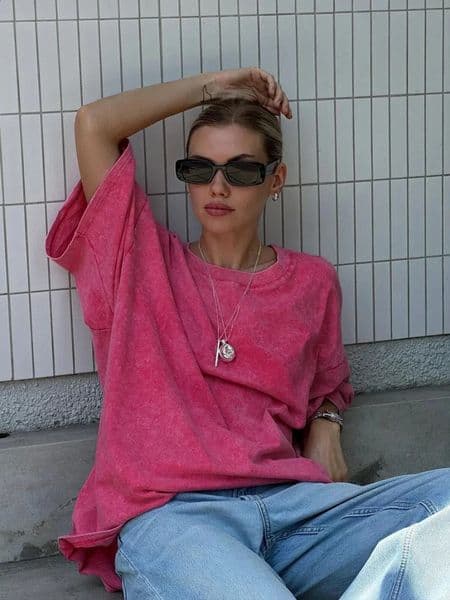 Bornladies 100 Cotton Retro T-shirt Men Women Vintage Short-sleeve Wax printing T Shirts Solid Color Hip Hop Loose Tees 260207BJ