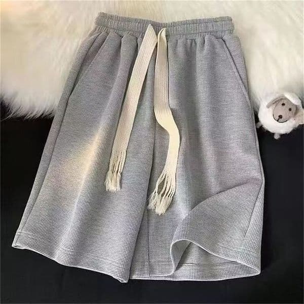 Solid Breathable Shorts Summer Mens Fashion Trendy Lightweight Drawstring Basketball Sports Fitness Large Middle Pants y250828BANJIA