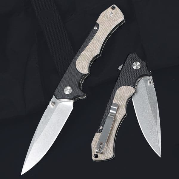 Top Quality M8844 Flipper Folding Knife 5Cr14Mov Stone Wash Drop Point Blade G10 with Stainless Steel Handle Outdoor Ball Bearing EDC Pocket Knives