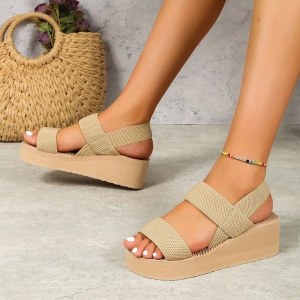 Summer Womens Sandals Casual and Comfortable Walking Slingback Fashionable Beach Wide Wedge Shoes Platform Flat Elastic Breathable Suitable 250820