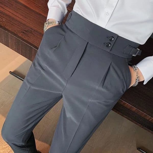 Fashion Suit Pants Mens y Buttondown Draped Cropped Allmatch Business Casual Slimfit Premium Elegant Dress 250829BJ