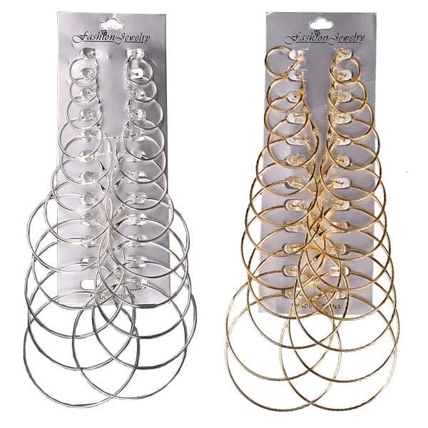 12Pairs6Pairs Simple Punk Hoop Earrings Set Big Circle Jewelry for Women Girls Ear Hoops Earring Round Oversized 250821