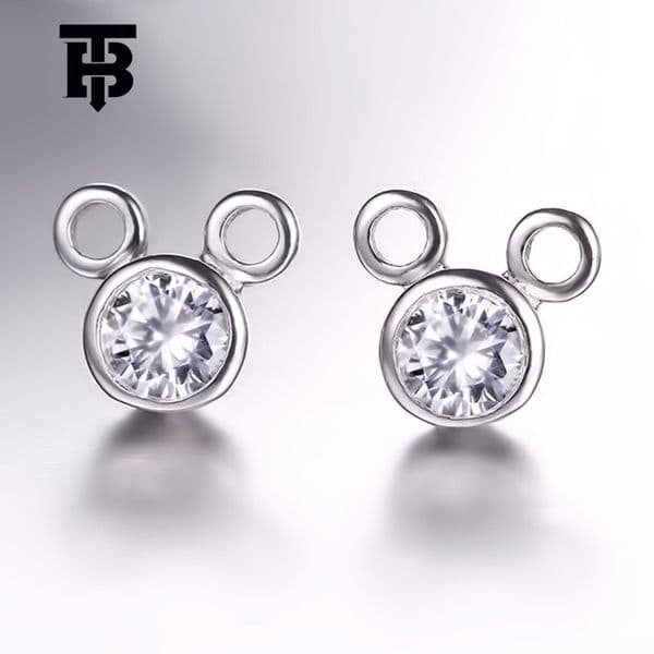 Free Shipping For New Designer Accessories Elegant Women's Earrings Super Sparkling Zircon Earrings Cartoon Earrings Women's Silver Plated Earrings