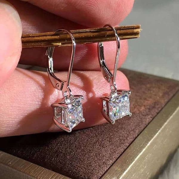 Jewelry 3TCW Drop Dangle Solid 10K Rose Gold Moissanite Dia Earrings Birthday Gifts