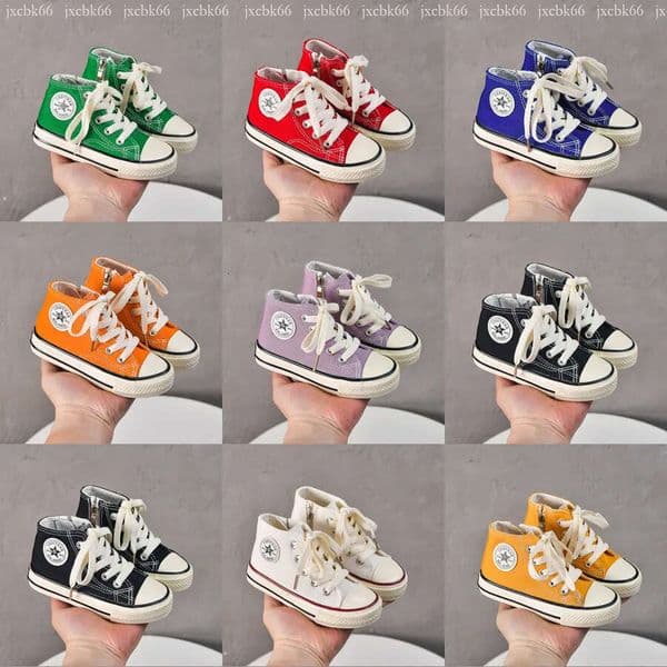 Children's canvas shoes Fashionable children's shoes Toddlers Designer Boys High-Top Girls Cloth Littlesprouts Children Youth Canvas Shoes Sizes 19 - 36 L0771