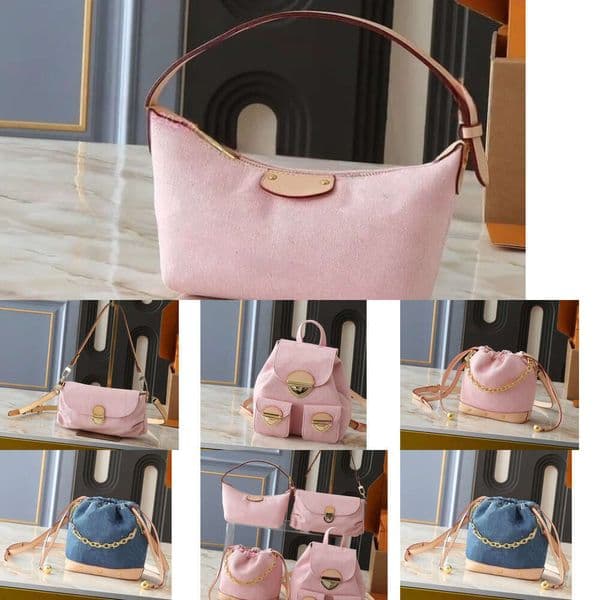 3A designer bag Designer pink series women's Hills Poch handbag Moams Denim canvas underarm shoulder luxury bag Venice backpack nano denim water bucket