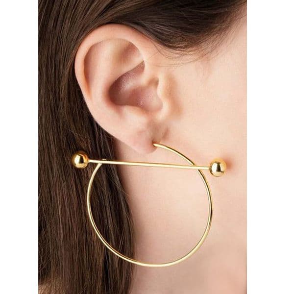 Cross-border Popular C-shaped Alloy Earrings European Luxury Designer Free Shipping And American Fashion Women's Street Style Earrings F9840