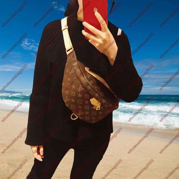 10A Top Quality Newest style Bumbag Cross Body Designer Shoulder Bag Brown flower Leather Luxury Waist Bags Temperament Fanny Pack Bum Waist pocket wallet bag AAAAA