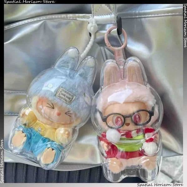 Labs Transparent Protective Cover Stuffed Toys Cover Cute Elf Plushie Display Bag Mini Portable Storage Box W250301