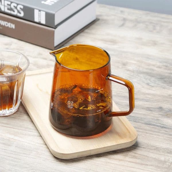 300/500ml Coffee Colored Glass Pot with Lid Shared Coffee Pot Pouring Coffee Concentrate Kitchen Making Coffee Accessories 250224BJ