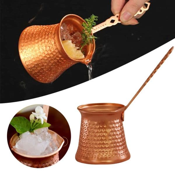 350ml Turkish Copper Coffee Pots Chocolate Milk Butters Warmer Pot for Home Kitchen 250224BJ