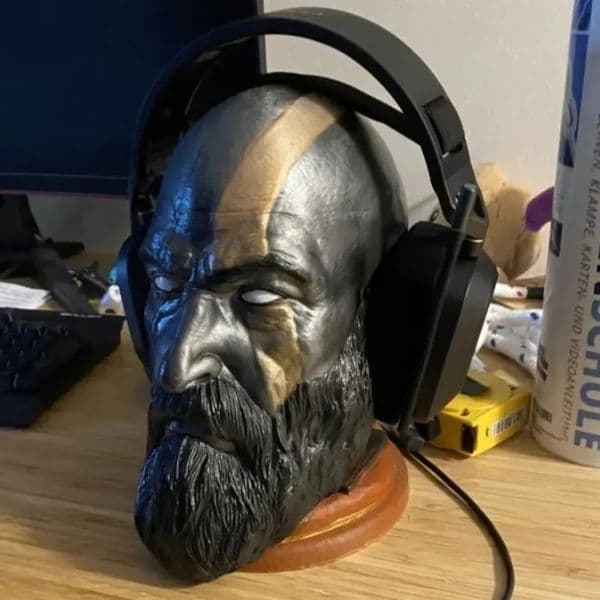 God of War Kratos Statue Game Characters Toys 3D Statue Headphone Stand Holder Desk Desktop Creative Model Decoration Home Decor 250228