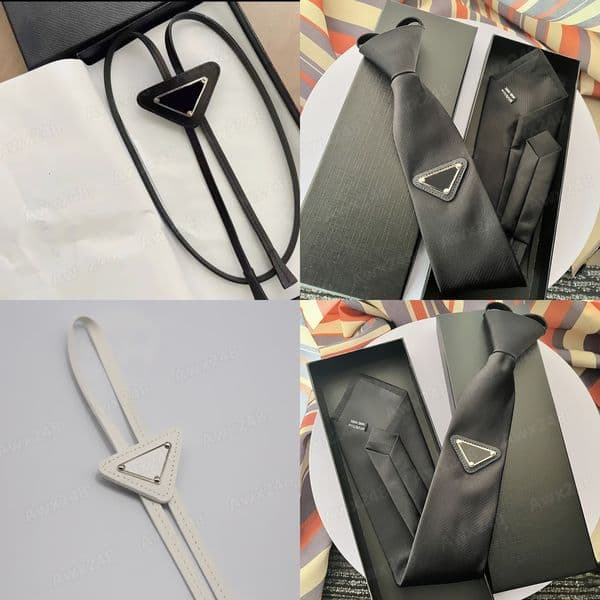 Mens Necktie Luxurys Designer Man Women Ties Fashion Leather Neck Tie Bow For Men Ladies With Pattern Letters Neckwear Fur Solid Color Neckties 4 Colors