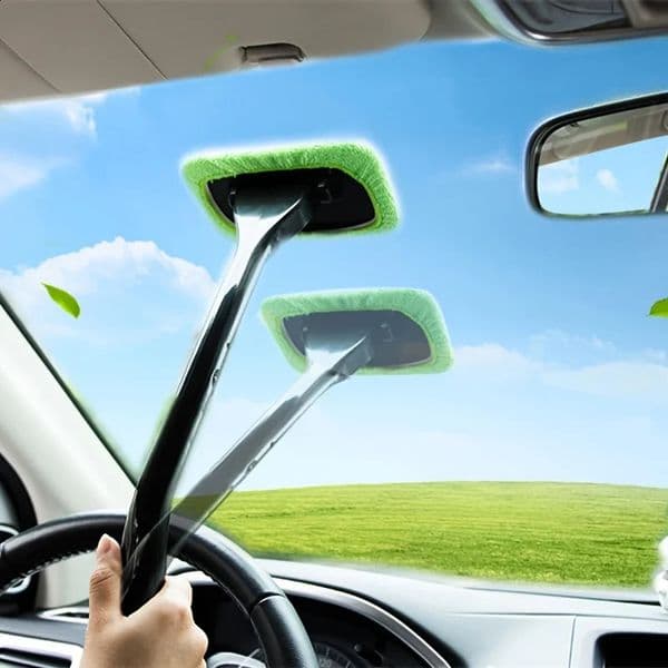 2 Pcs Car Window Cleaning Tool Effortlessly Clean Your Car Windows with This Premium Window Cleaning Brush Kit 250225