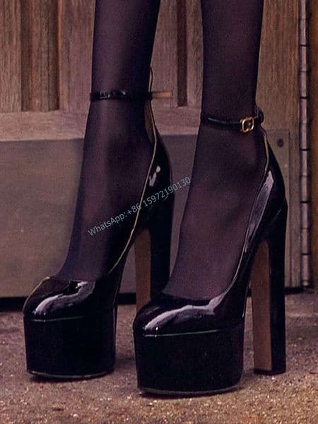 Platform Ankle Band Sandals Solid Pointy Toe Chunky Heel Buckle Strap Runway Sexy Women Party Shoes Newest 2024 Fashion