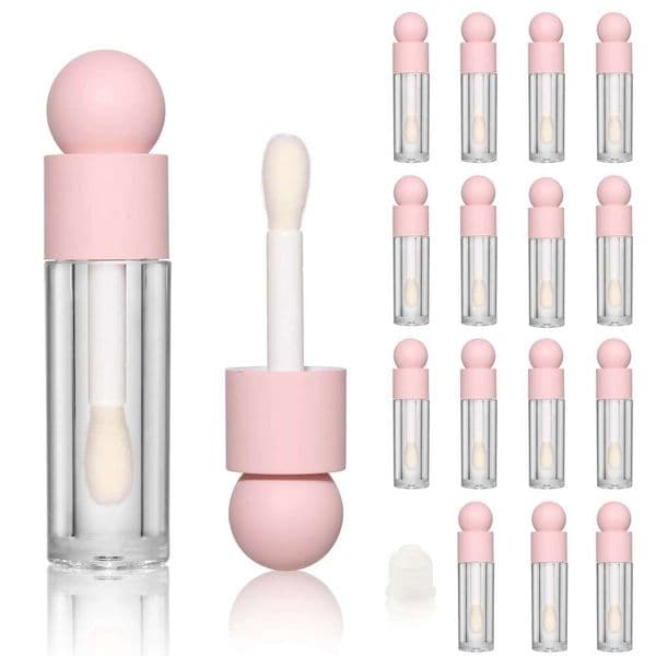 5Ml Pink White Refillable Bottled Glaze Empty Tubes Lip Gloss Lipstick Tube Thick Rod Travel Wholesale Bulk