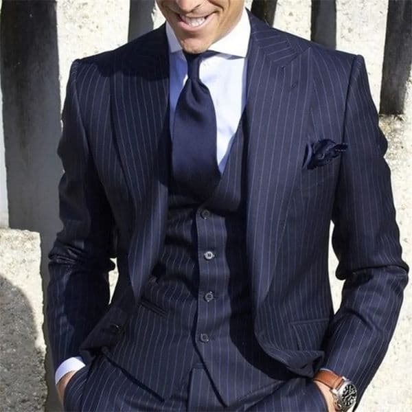 mens striped jacket wedding mens grooms tailcoat 3-piece set with pants jacketpantsvest clothing for men 250213BJ
