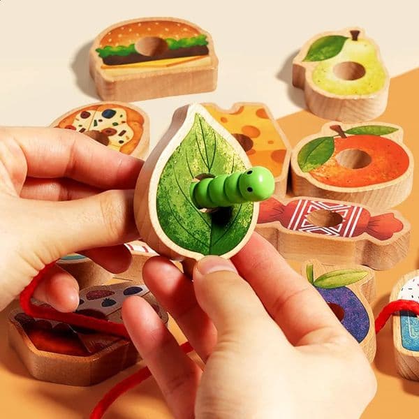 Baby Wooden Toys Threading Rope Games Matching Sorting Logic Thinking Fine Motor Montessori Educational Puzzle Toy Kids Gifts 250226