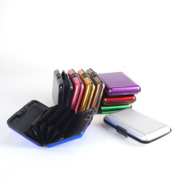 Aluminum Alloy Mini Briefcase Card Holder: Anti-Magnetic, Stripe Resistant, Portable Cover Case With Upscale Design Mini maletin de aleacion con tarjetero