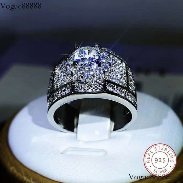 Sterg Sier Hot AAA White Zircon Engagement Rings For Women Men Trendy Female Male Jewelry Birthday Wedding Party