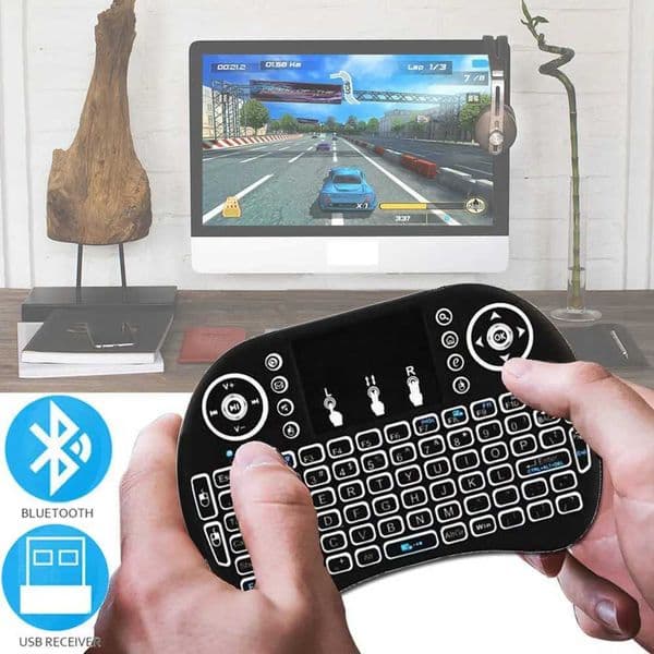 2.4G Colorful Backlight Russian Spanish Air Mouse Remote Touchpad for Android TV Box PC I8 Mini Wireless Keyboard Z250304