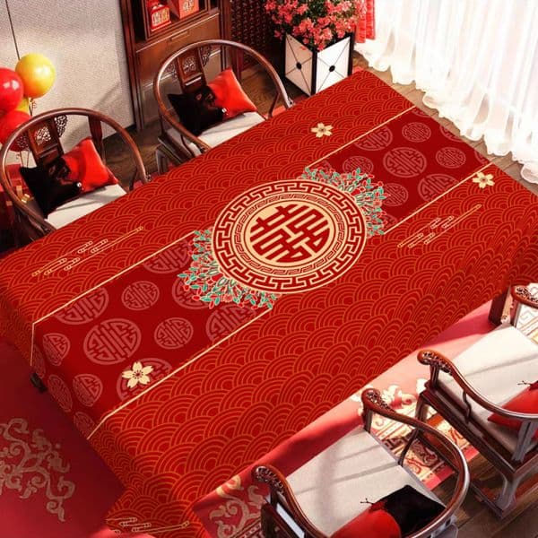 2026 New Tablecloth Red Tablecloth Atmosphere Decorative Coffee Table Cover Hanging Chinese Style Desk Cloth 85Xb01 2B0f