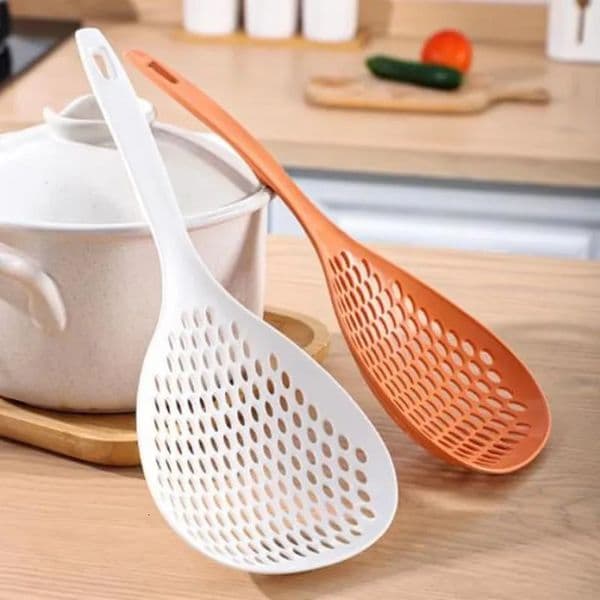 Japanese Colander Kitchen Long Handle Noodle Spoon House Pot Drain Spoon Filter 250228BJ